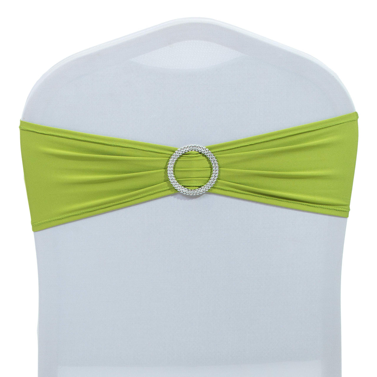 Mds Pack Of 250 Spandex Chair Sashes Bow Sash Elastic Chair Bands Ties With Buckle For Wedding And Events Decoration Spandex Slider Sashes Bow - Light Green