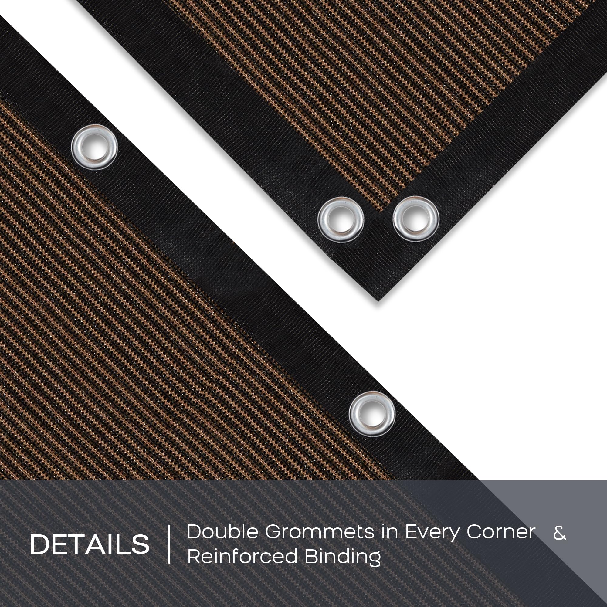 Vicllax Shade Fabric Sun Shade Cloth Privacy Screen With Grommets For Patio Garden Pergola Cover Canopy 6X6 Ft, Mocha