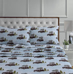 Tribeca Living Wiousheetckbl Deep Pocket Sheet Set, Cal King, Winter Outing Blue