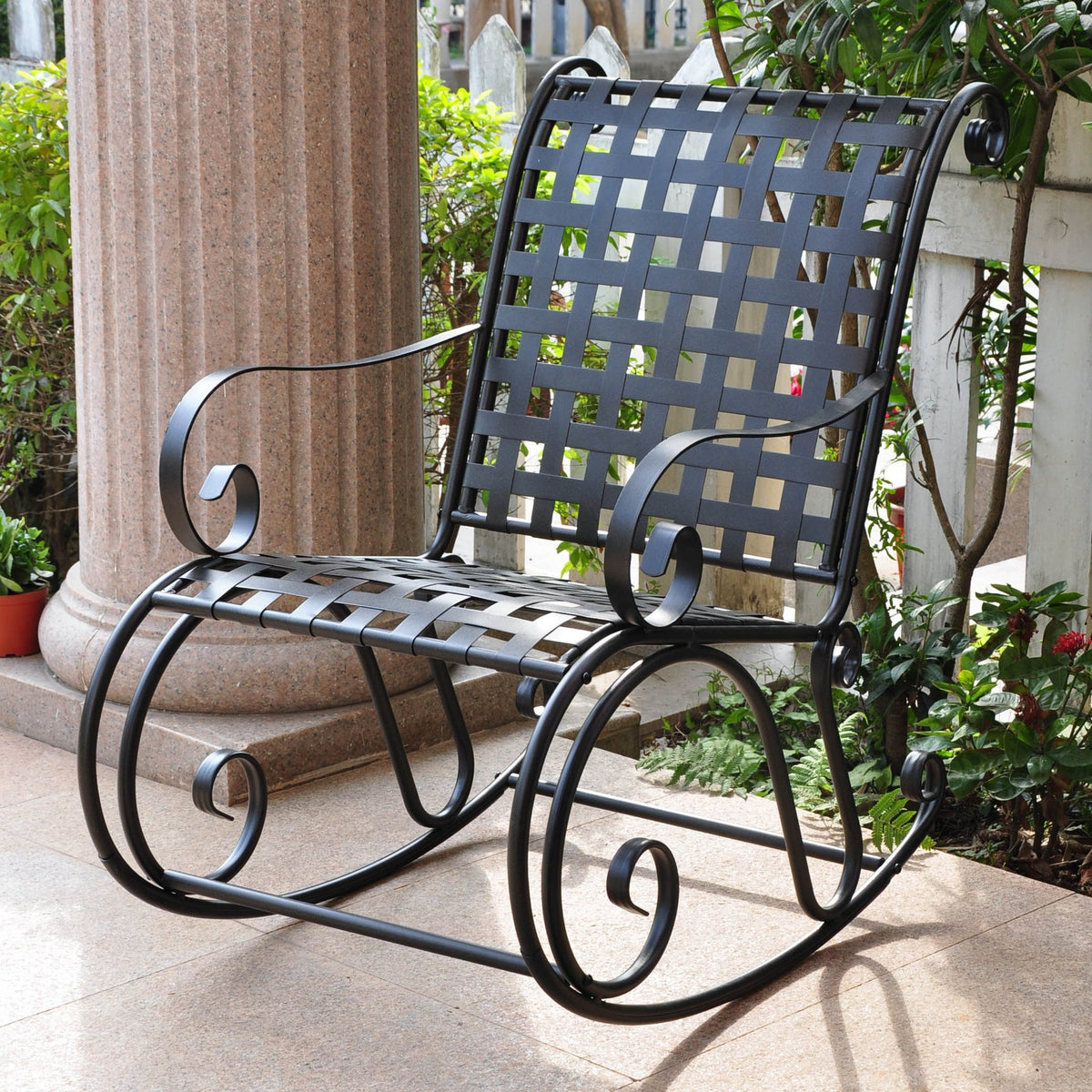 International Caravan Mandalay Iron Rocking Chair