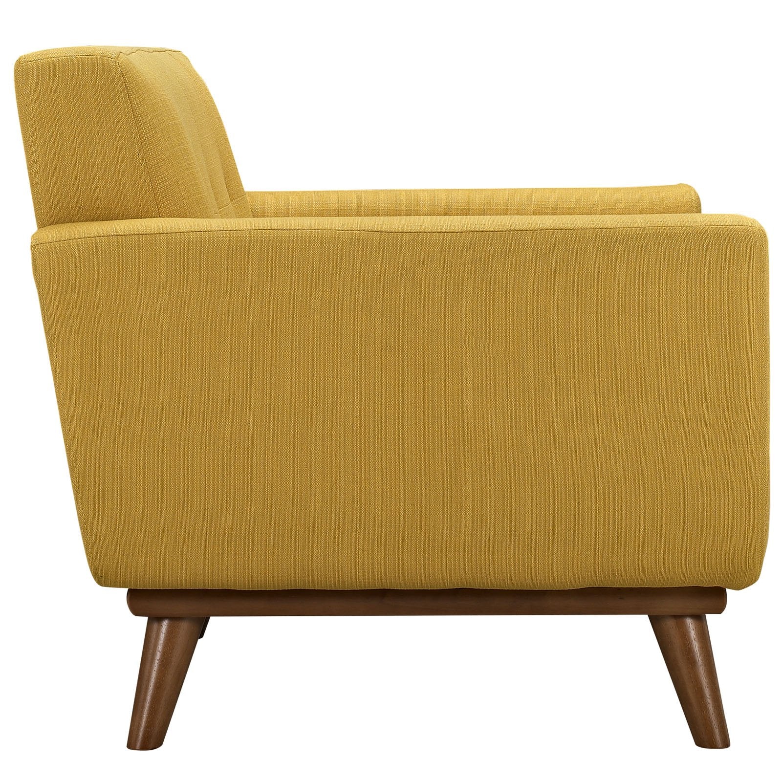 Modway Engage Mid-Century Modern Upholstered Fabric Accent Arm Lounge Chair In Citrus, Armchair
