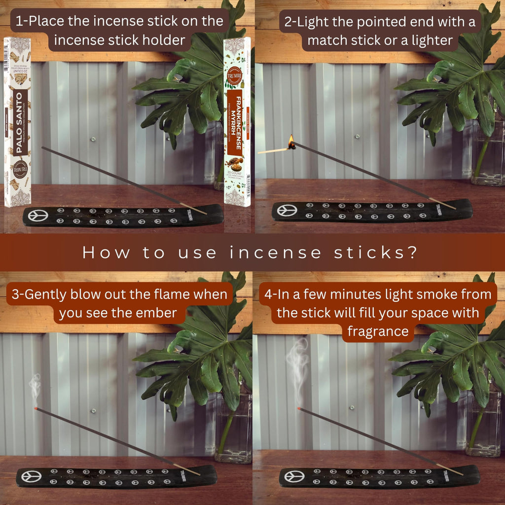 Trumiri Incense Sticks - Combo Pack Of 40 Insence-Sticks - 20 Palo Santo + 20 Frankincense Myrrh - Insenses - Insents - Incents