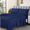 Cathay Home Essentials Ultra Soft Hypoallergenic Wrinkle Resistant Double Brushed Microfiber Bedding Sheet Set, Royal Blue, King