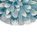 Liora Manne Mum Aqua Indoor/Outdoor Rug, 3 Ft Round