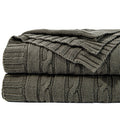 Ntbay 100% Pure Cotton Twin (60X80) Cable Knit Throw Blanket, Super Soft Warm Knitted Blanket For Bed, Sofa, Chair, Couch - Extr
