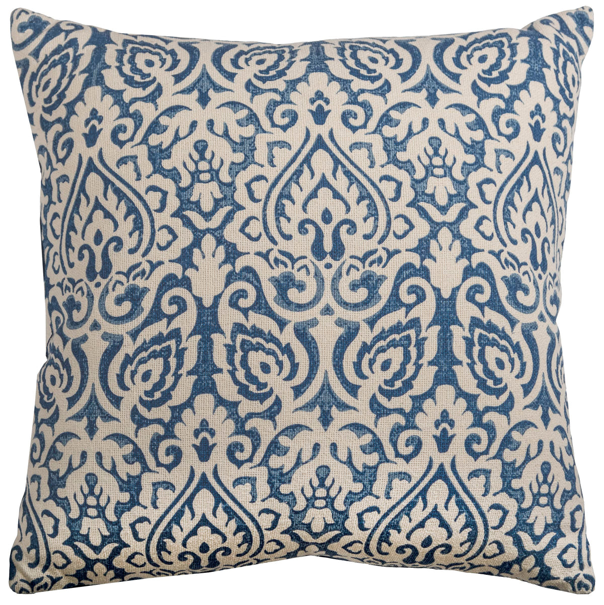 Rizzy Home | T09785 | Poly Fill Decorative Pillow | 22&quot;x22&quot; Blue/Neutral/Blue Damask