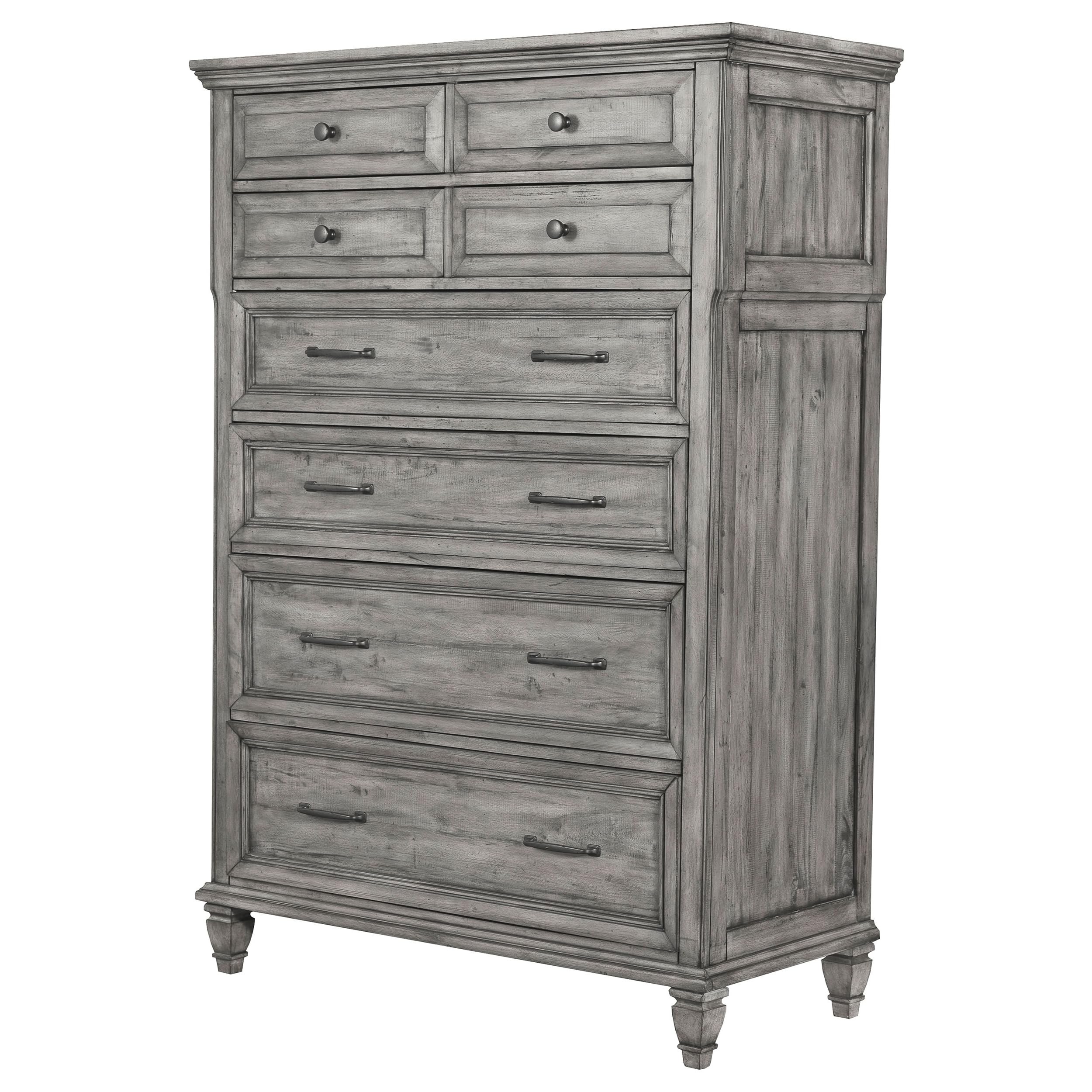 Coaster Home Furnishings Avenue Farmhouse Wood 8-Drawer Bedroom Chest of Drawers Chiffonier Clothing Storage Cabinet Bedroom Armoire Tall Dresser Organizer Unit Weathered Grey 224035