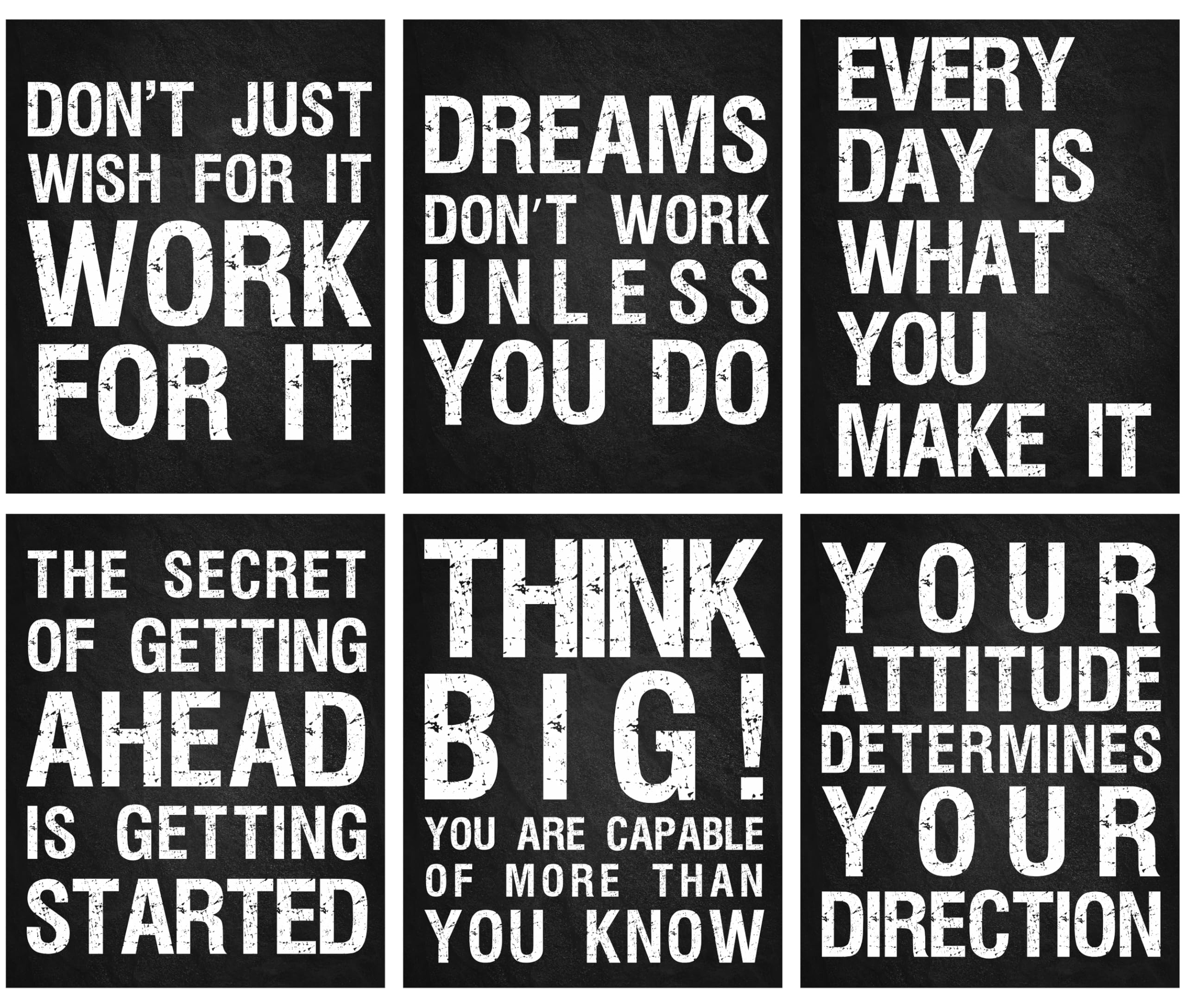 L&O Goods Motivational Wall Decor - Set of 6 | Inspirational 8  10 Glossy Poster Prints | Growth Mindset Quotes for Home, Classr