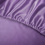 Treely Satin Bed Sheets 6 Piece,Hotel Luxury Silky Queen Sheet Set With Deep Pocket, Fitted Sheet - Purple Queen Size Satin Shee
