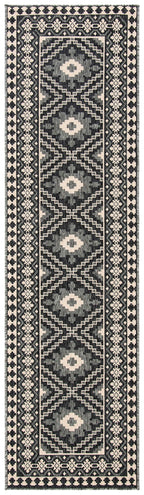 Safavieh Veranda Collection 2'3' X 12' Ivory/Grey Ver099 Boho Indoor/ Outdoor Non-Shedding Easy Scrubbing Patio Backyard Porch D