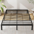 Cieemine 12 Inch White Full Size Bed Frame, Heavy Duty Bed Frame Full Size Mattress Foundation, No Box Spring Needed, Easy Assem