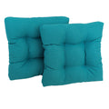Blazing Needles Indoor/Outdoor Square Tufted Chair Cushion, 19 x 19, Aqua Blue 2 Count