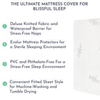 Evolur Portable Crib Tencel Waterproof Mattress Protector Pad And Fitted Sheet, White (2 Pack)