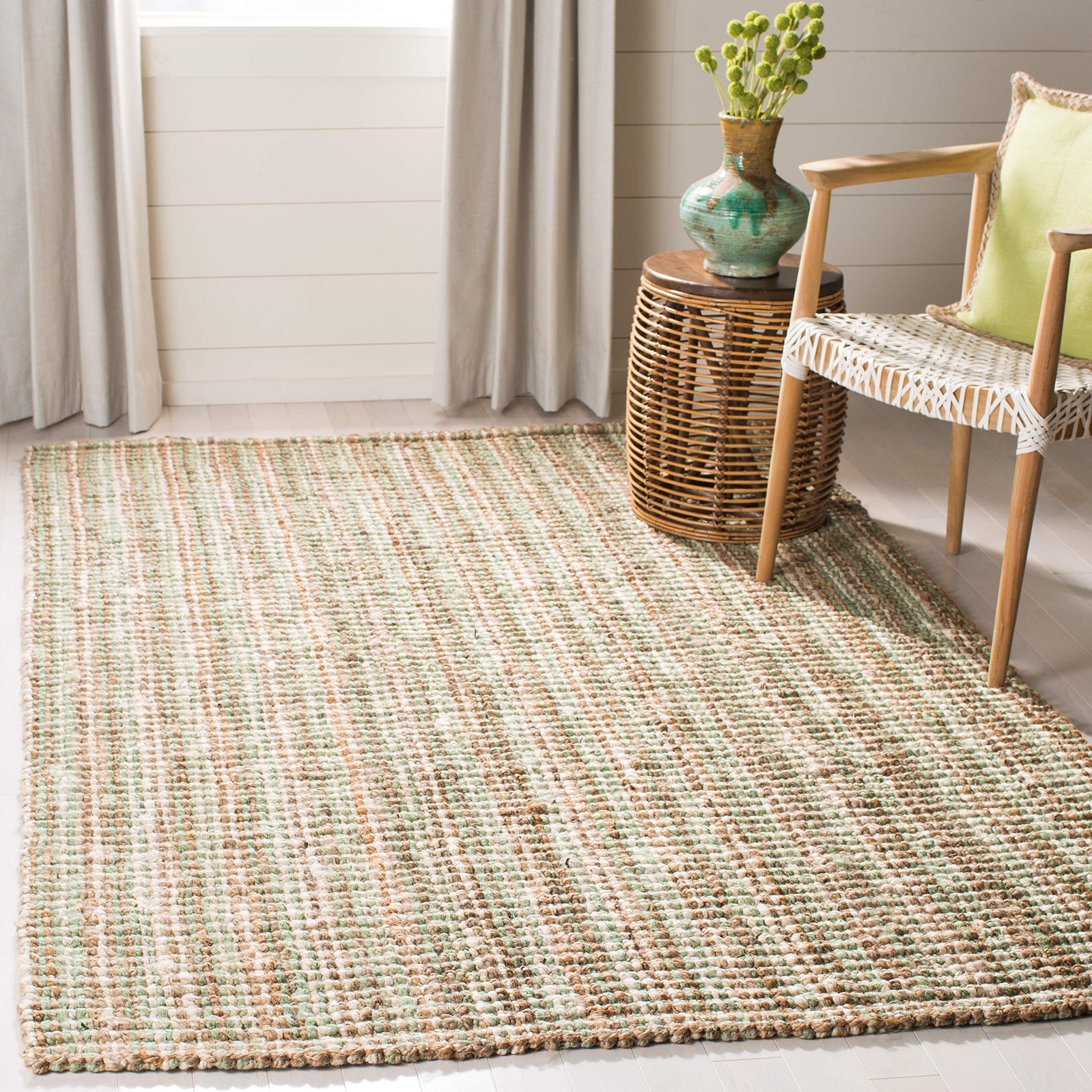 SAFAVIEH Natural Fiber Collection Accent Rug - 3 x 5, Natural & Ivory, Handmade Chunky Textured Jute 0.75-inch Thick, Ideal fo