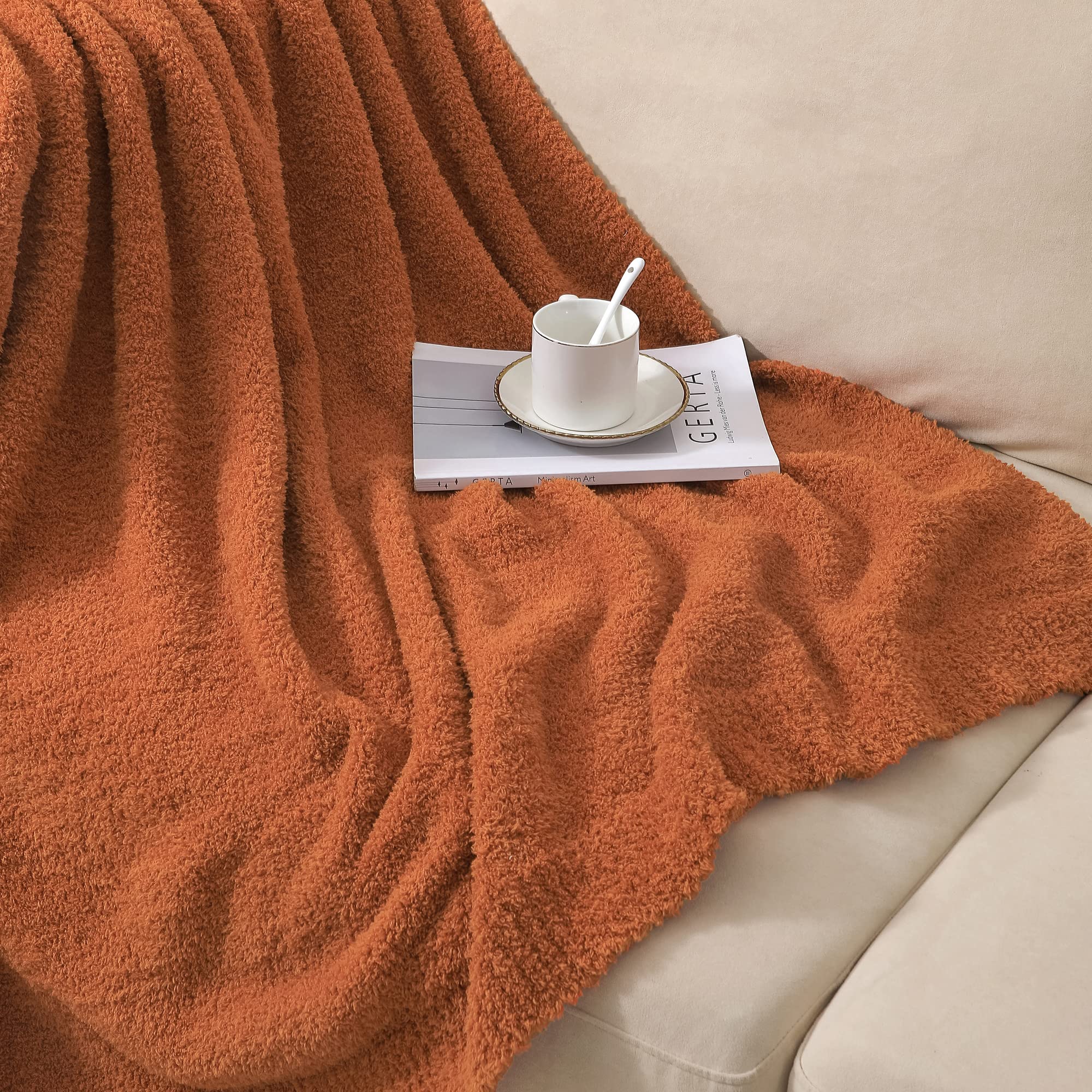 Bearberry Super Soft Fluffy Throw Blanket Lightweight Cozy Warm Bed Blankets For Couch Bed Sofa All Season (Caramel, 60   X80