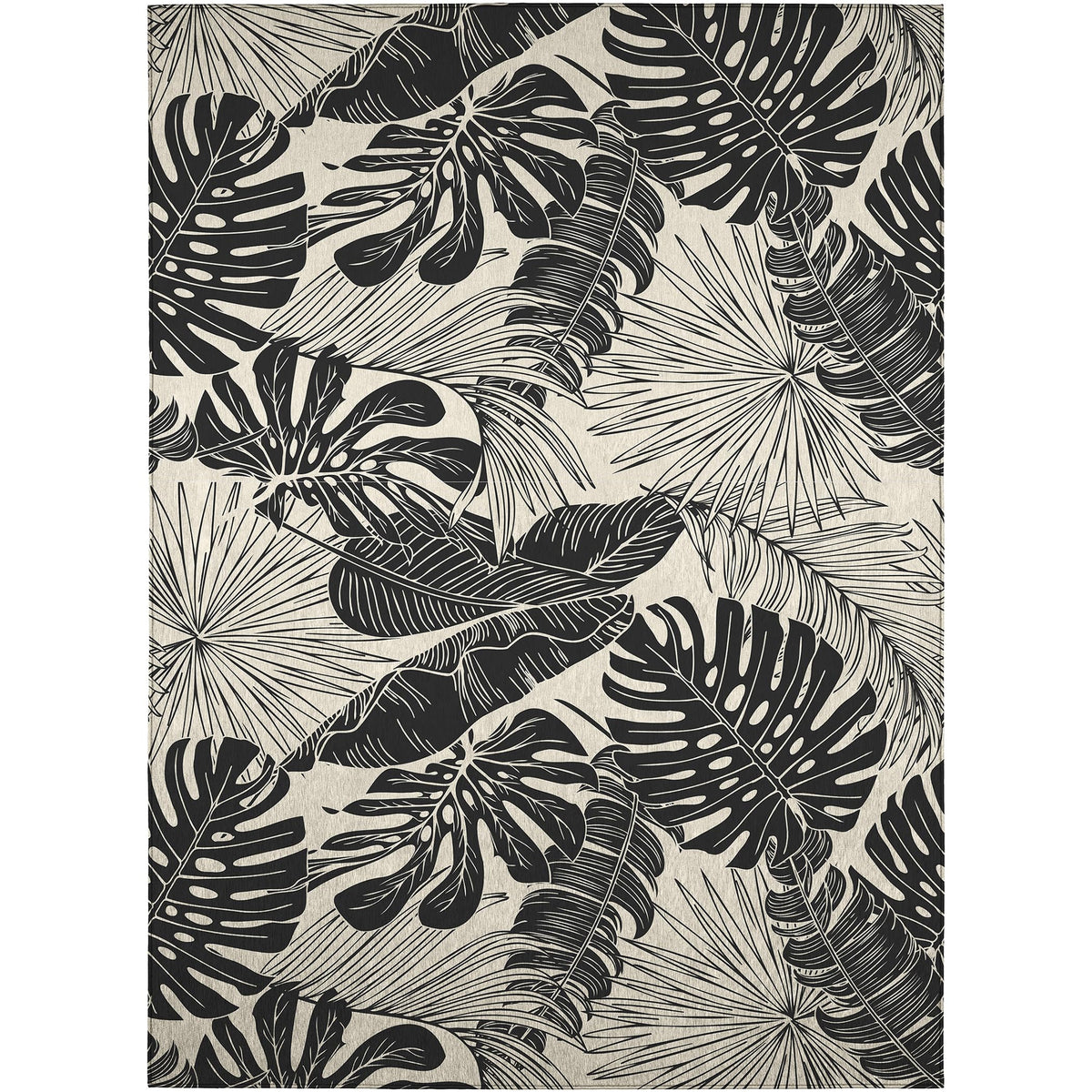 Dalyn Rugs Tropics Tc16 Black 8' X 10' Indoor Outdoor Area Rug, Easy Clean, Machine Washable, Non Shedding, Bedroom, Living Room, Dining Room, Kitchen, Patio Rug