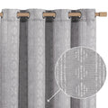 Jinchan Boho Curtains Linen Curtains For Living Room Farmhouse Grey Curtains 108 Inch Length For Bedroom Grommet Extra Long Semi