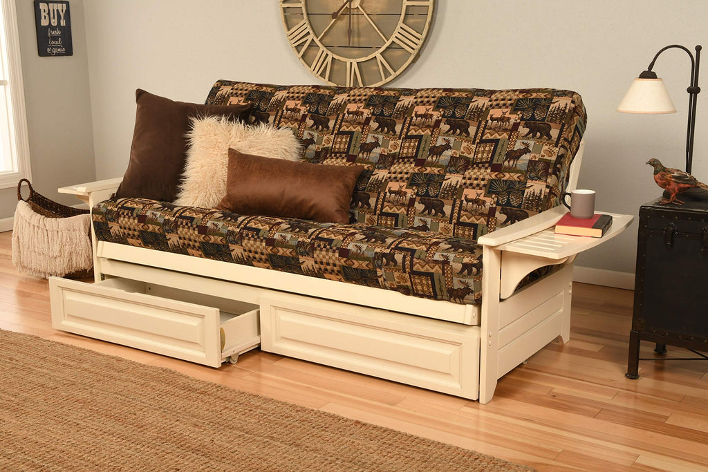 Kodiak Furniture Phoenix Storage Futon with Multi-Color Fabric Mattress