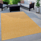 Solid Outdoor Rug For Patio Or Balcony Waterproof In Mottled Yellow, Size: 3'11' X 5'3'