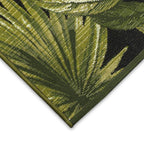 Liora Manne Marina Indoor/Outdoor Power Loomed Synthetic Blend Low Profile Area Rug - Transitional Graphic Botanical Beach Camping (Jungle Leaves Black) (1'11' X 7'6')