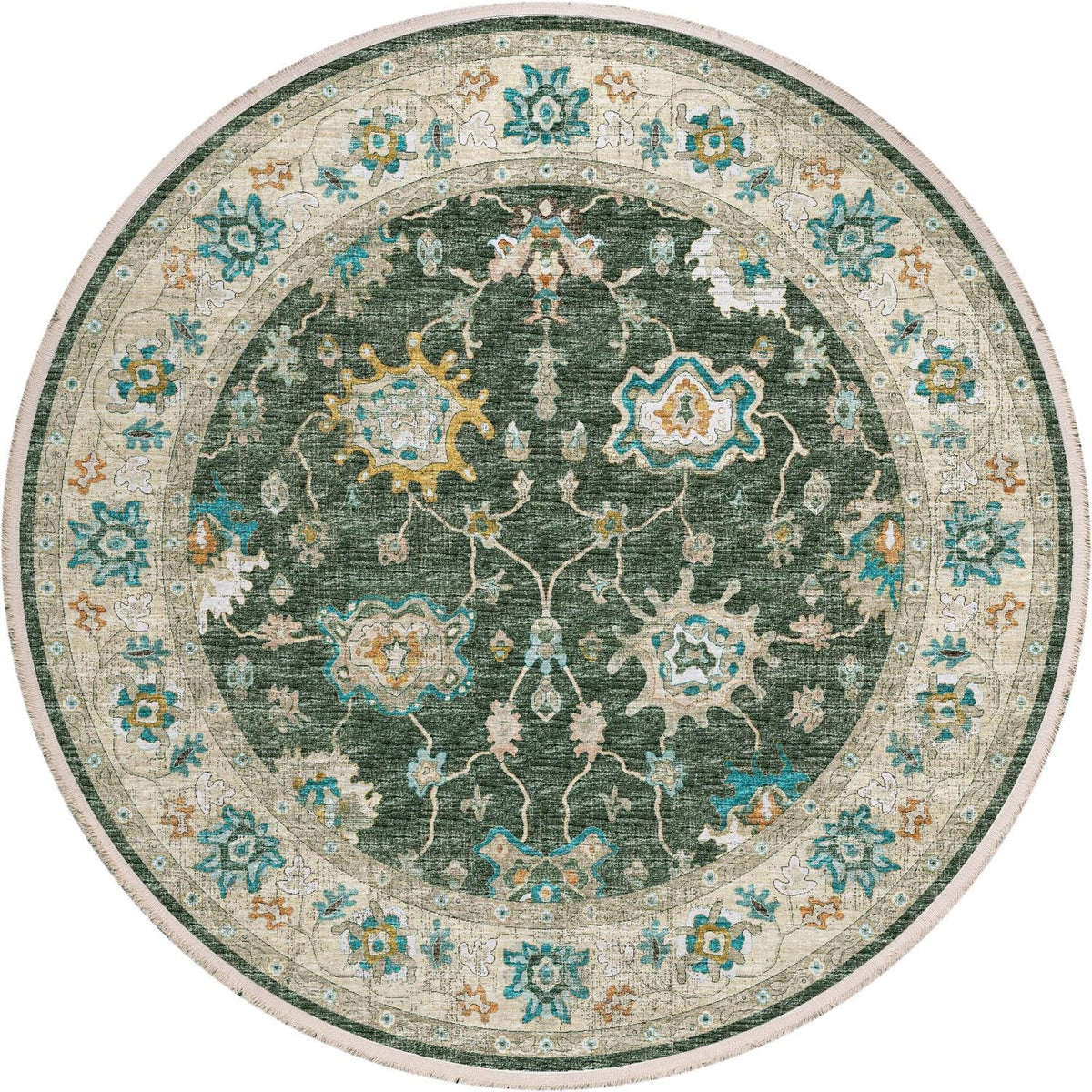 Marbella Mb6Ol8Ro 8 Ft. Marbella Mb6 Round Rug, Olive