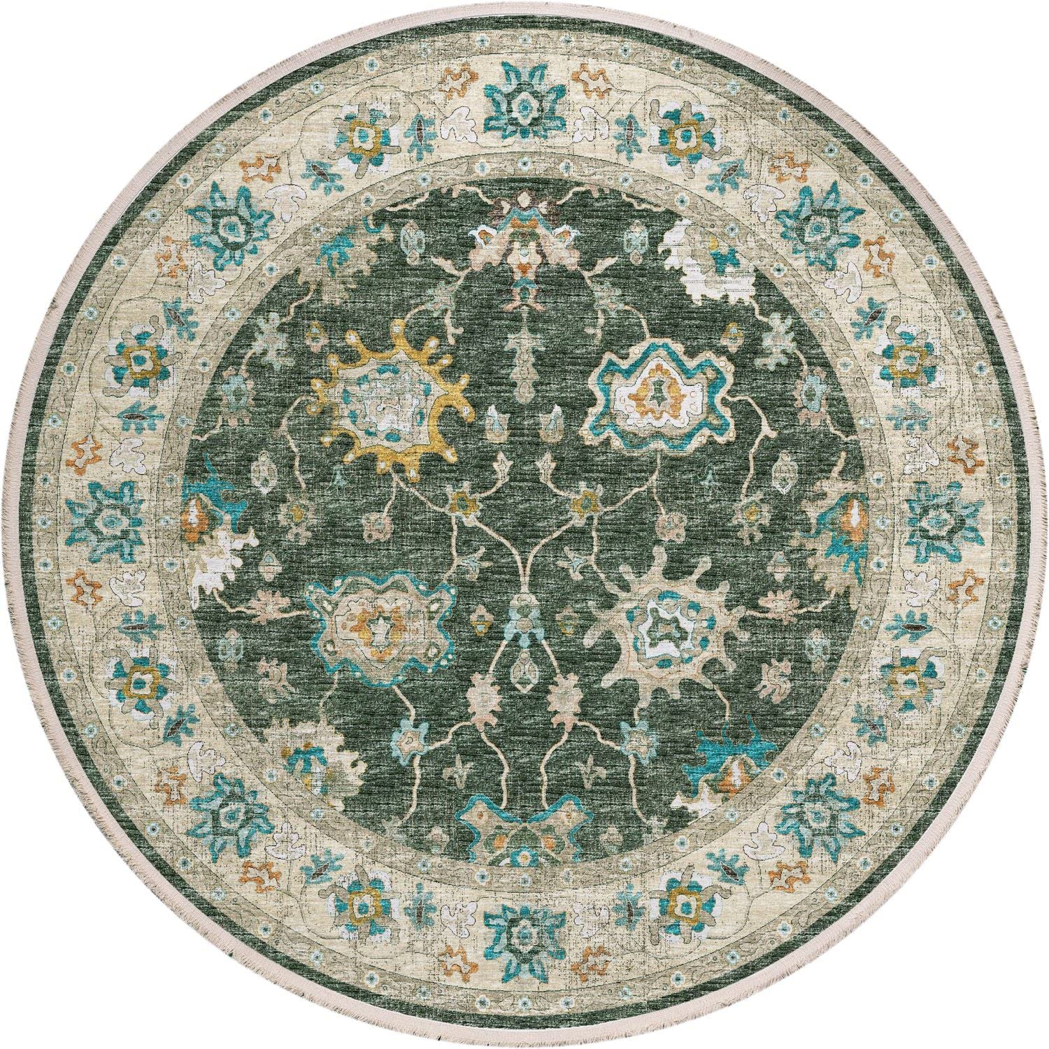 Marbella Mb6Ol8Ro 8 Ft. Marbella Mb6 Round Rug, Olive