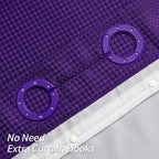 Mitovilla Purple Waffle Small Stall Shower Curtain 36 X 74, No Hooks Needed Half Size Narrow Waffle Weave Fabric Shower Curtain