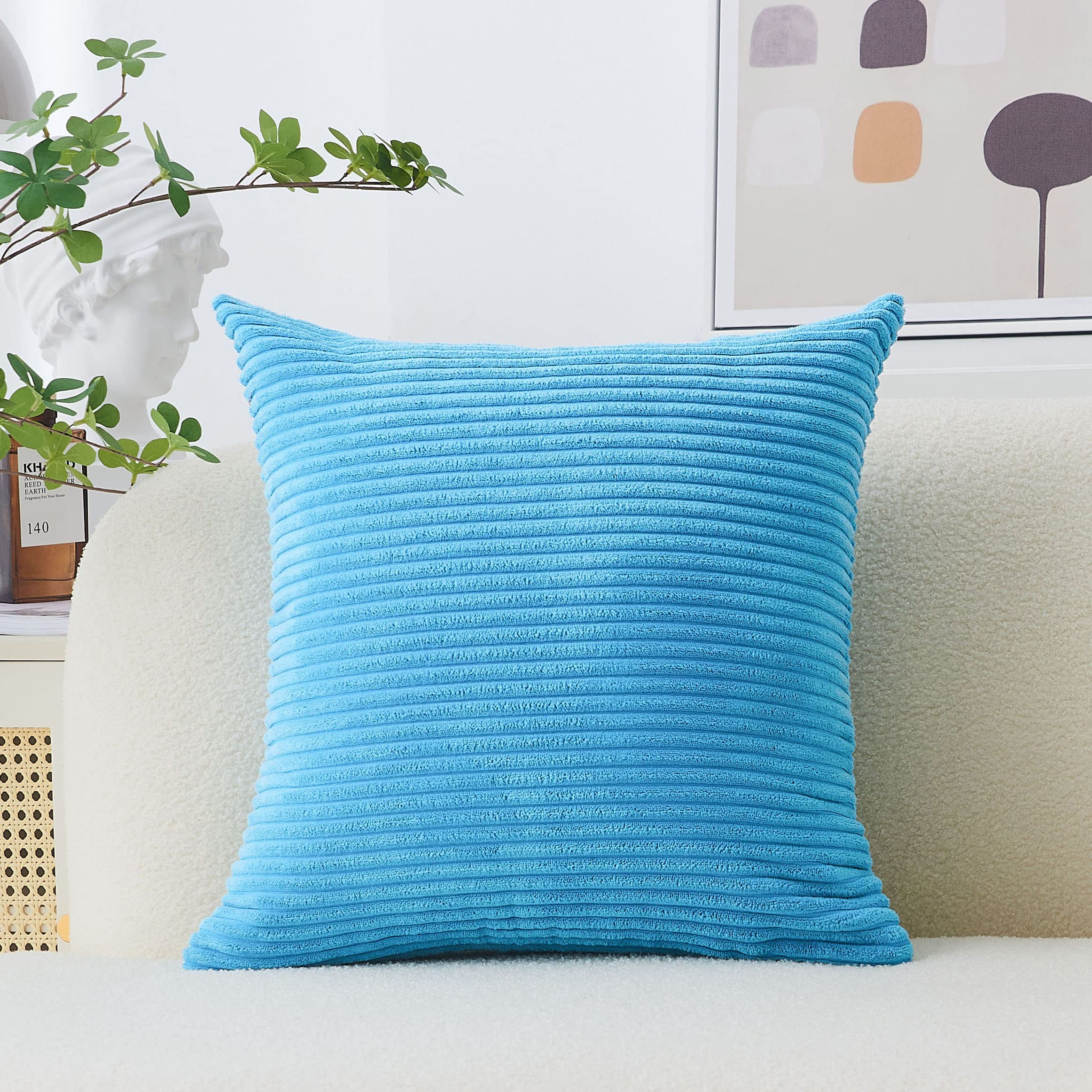 Home Brilliant Euro Shams Teal Pillow Cover Super Soft Large Throw Pillow Cover Velvet For Couch, 26 X 26 Inch (66Cm), Teal