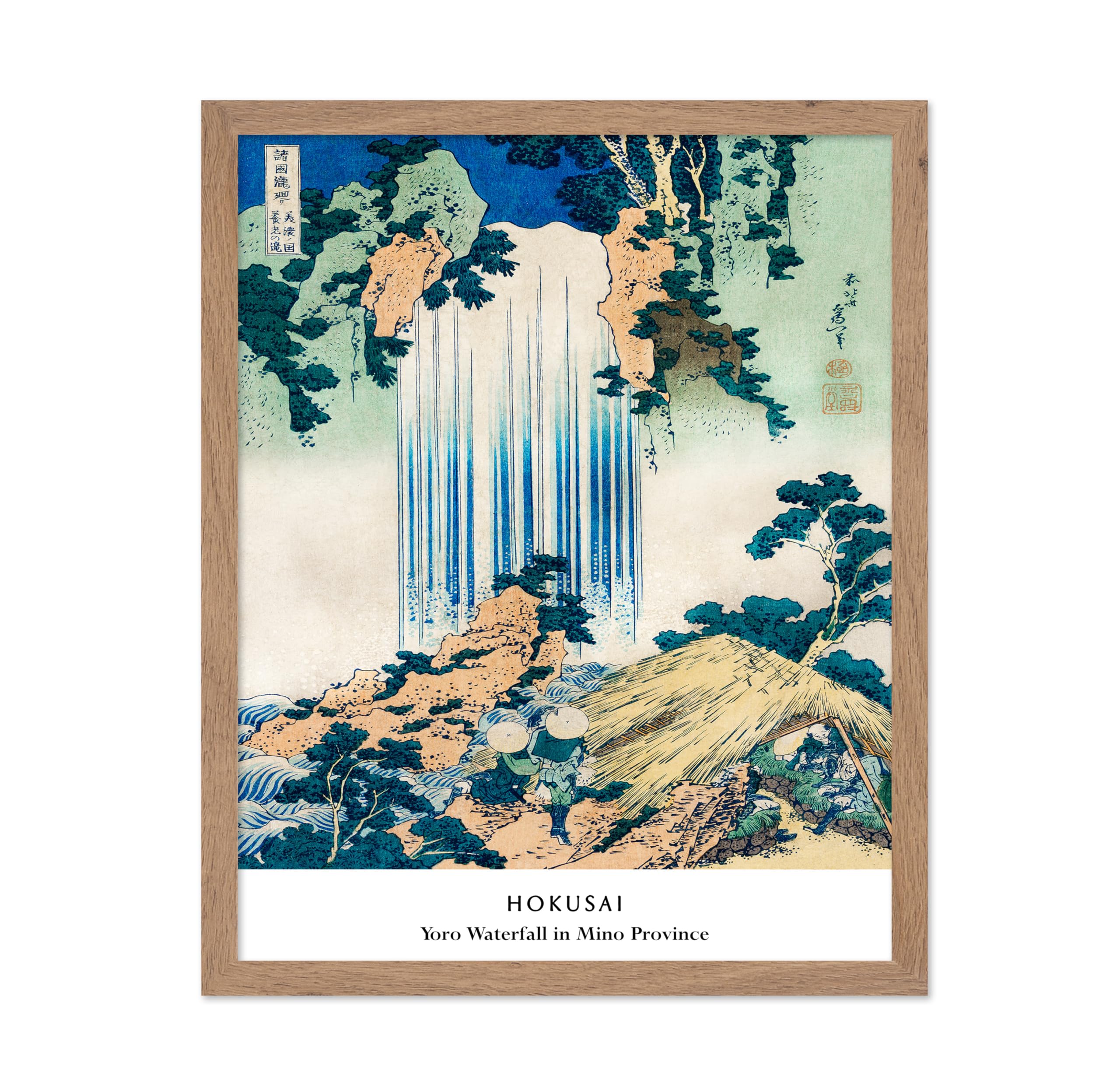 Poster Master Traditional Poster - Illustration Print - Yoro Waterfall in Mino Province, Abstract Landscape, Japanese - Gift for