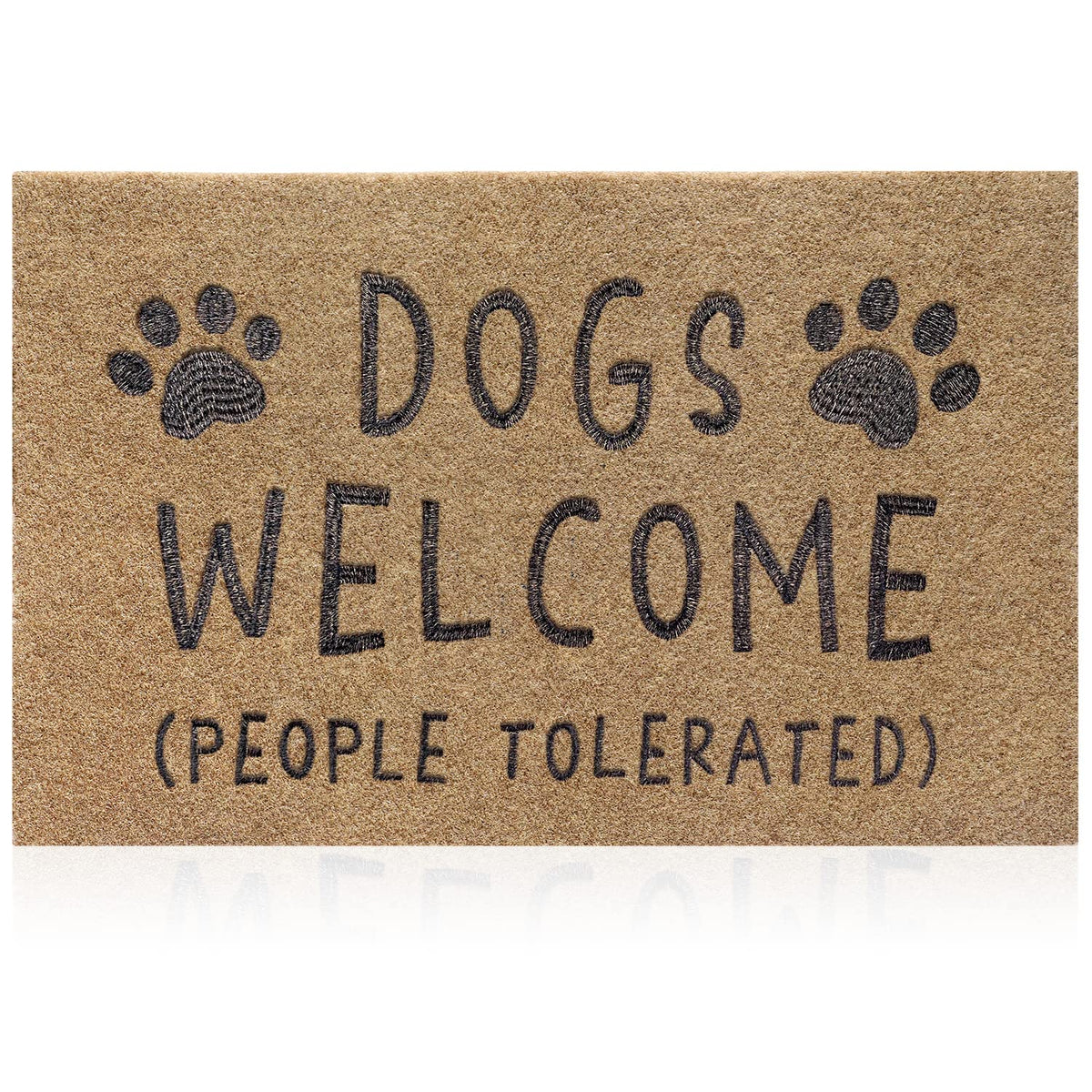 Aazzkang Funny Dog Paw Mat With Non Slip Rubber Backing Easy To Clean Front Door Mats For Entrance,Patio,High Traffic Areas