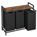 VASAGLE Laundry Hamper, Laundry Basket, Laundry Sorter with 3 Pull-Out and Removable Bags, Shelf, Metal Frame, 3 x 10 Gallons (3