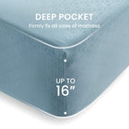 Sleep Zone Luxury Embossed Twin Bed Sheets Set For Kids, Four-Leaf Clover Pattern Sheet & Pillowcase Sets 3 Piece - Super Soft, Wrinkle Free, Fade Resistant, Deep Pocket 16' (Flint Blue, Twin)