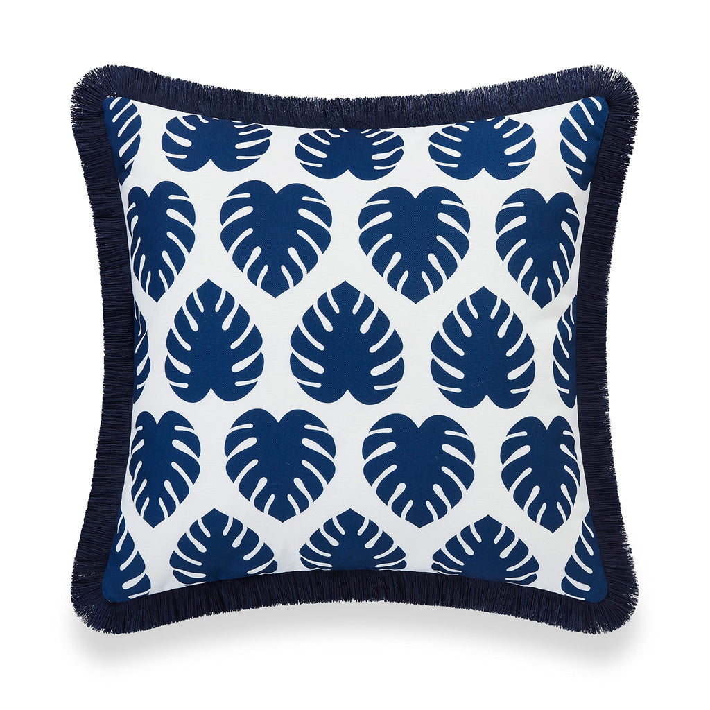 Hofdeco Premium Coastal Hampton Style Patio Indoor Outdoor Pillow Cover Only, 20'X20' Water Resistant For Backyard, Couch, Nav