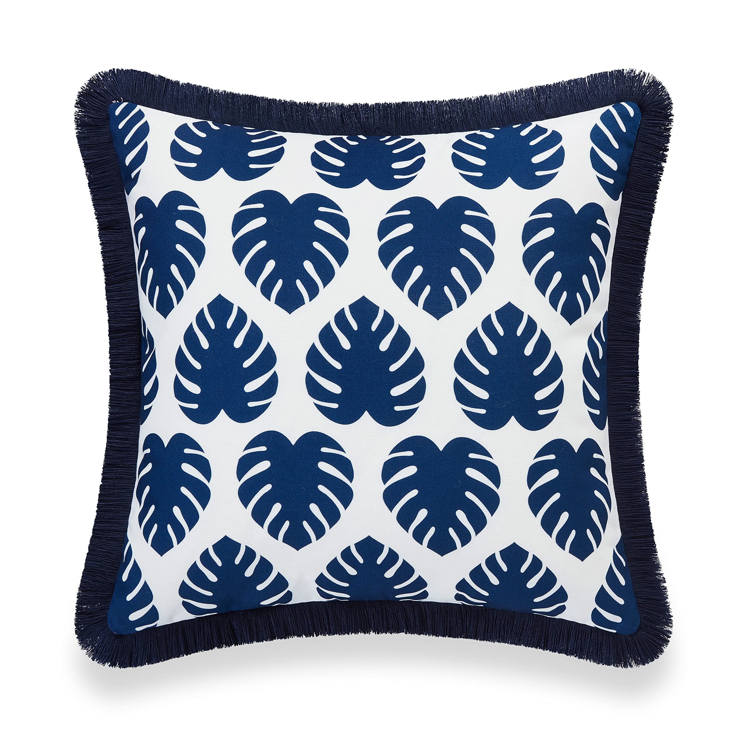 Hofdeco Premium Coastal Hampton Style Patio Indoor Outdoor Pillow Cover Only, 20'X20' Water Resistant For Backyard, Couch, Nav