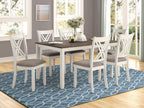 Coaster Home Furnishings Fortress 7-Piece Dining Set Chestnut and Vintage White