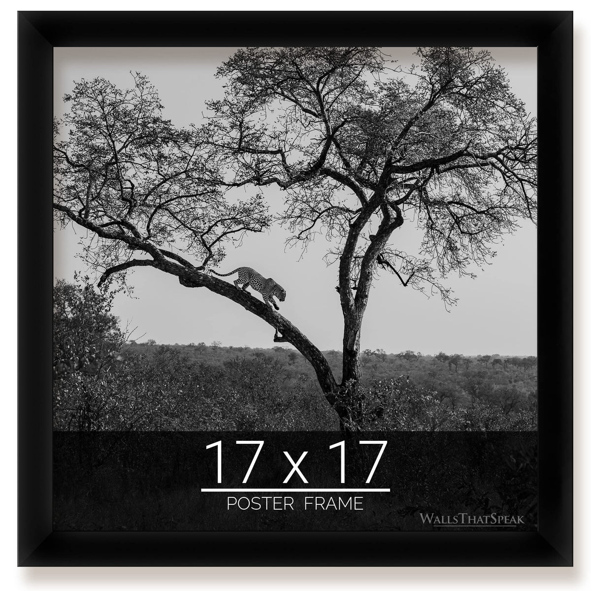 wallsthatspeak 17x17 Black Picture Frame for Puzzles Posters Photos or Artwork