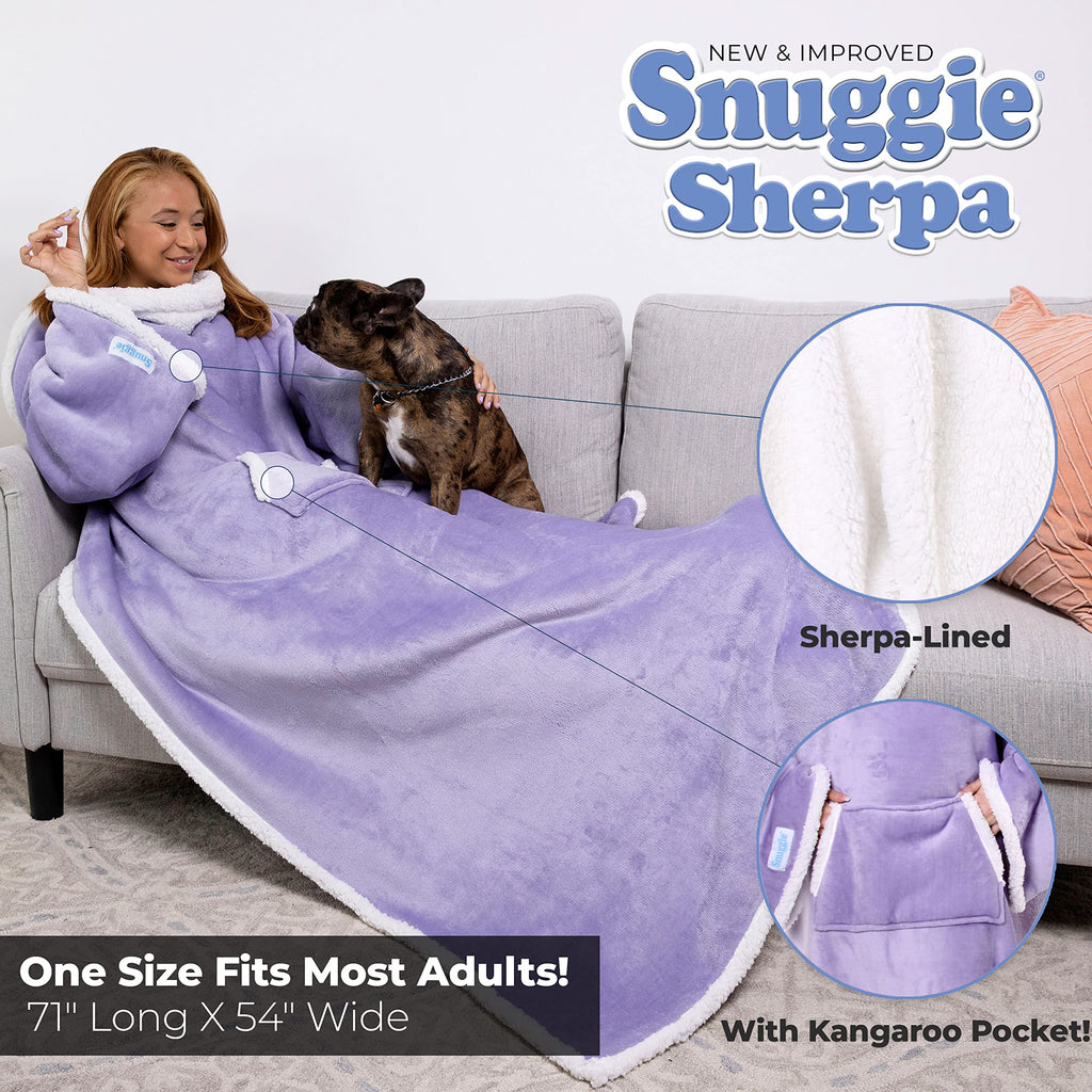 Snuggie Sherpa - The Original As Seen On Tv Wearable Blanket That Has Sleeves - Cozy, Warm And Soft Oversized Functional Blanket