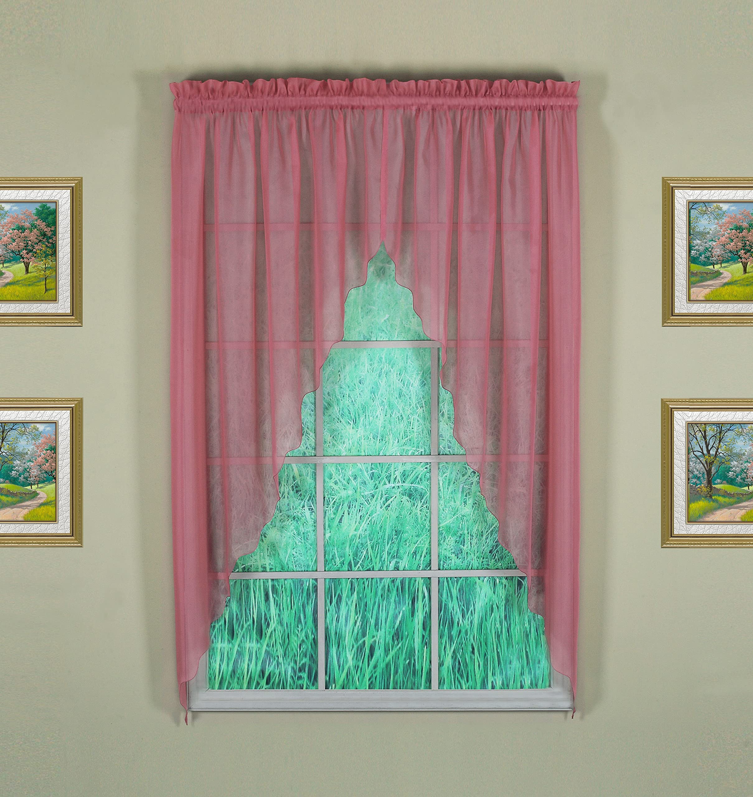 Today'S Curtain Emelia Original Voile Swagger Pair 63', Mauve, 90' W X 63' L