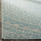 Safavieh Courtyard Collection 2' X 3'7' Grey / Aqua Cy8734 Indoor/ Outdoor Patio Backyard Mudroom Accent Rug