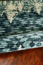 HomeRoots 3'X5' Slate Blue Machine Woven Pinegrove Lodge Indoor Area Rug
