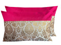 Pink Parrot Dopian Silk Multicolour Throw Pillow Covers/Cushion Covers (12X18 Inches)  Set Of 2 Pc