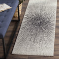 SAFAVIEH Evoke Collection 22 x 11 Black/Ivory EVK228K Abstract Burst Non-Shedding Living Room Bedroom Runner Rug