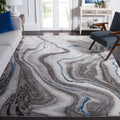 SAFAVIEH Craft Collection 67 Square Grey/Blue CFT819N Modern Abstract Non-Shedding Living Room Bedroom Dining Home Office Area 