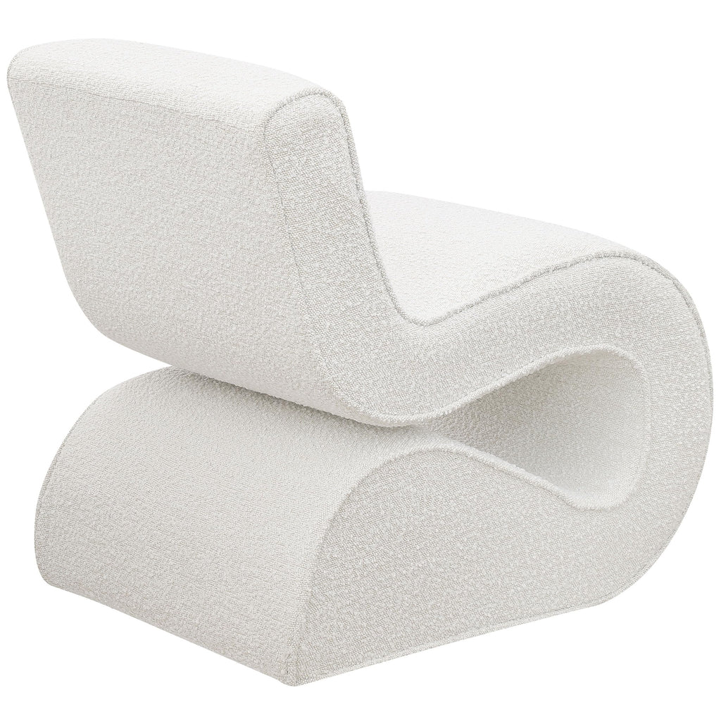 Coaster Home Furnishings Ronea Boucle Upholstered Armless Curved Accent Chair Cream