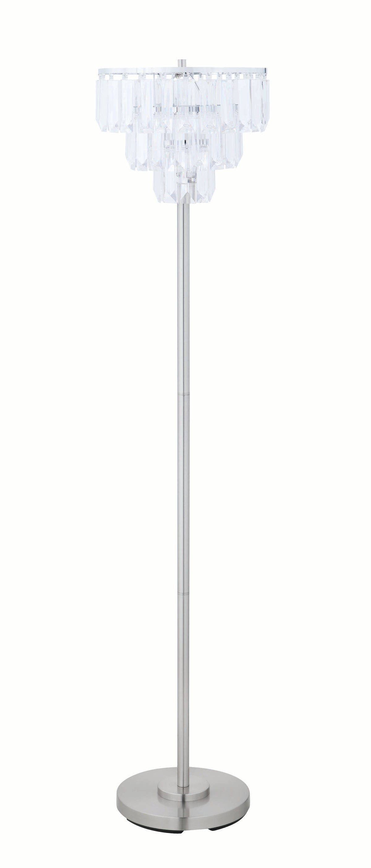 Tiered Floor Lamp Chrome and Crystal