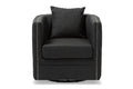 Baxton Studio Micah Modern and Contemporary Grey Fabric Upholstered Tufted Swivel Chair