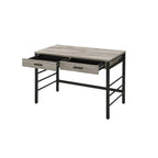 Acme Disho Wooden Writing Desk with USB Port in Light Weathered Oak and Black