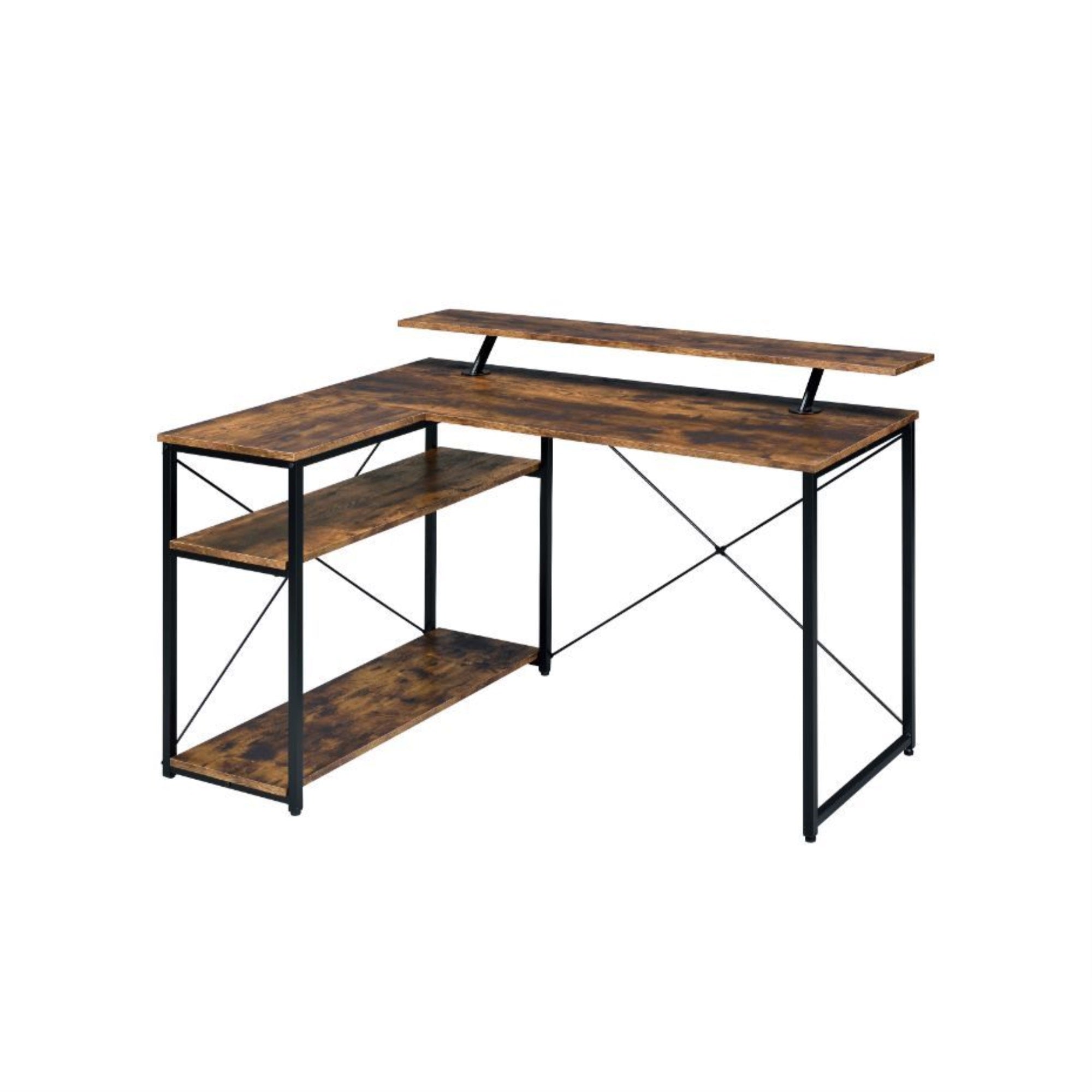 Writing Desk, Weathered Oak & Black Finish