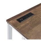 Acme Tyrese Wooden Rectangle Top Writing Desk With Usb Port In Walnut And White