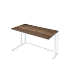 Acme Tyrese Wooden Rectangle Top Writing Desk With Usb Port In Walnut And White